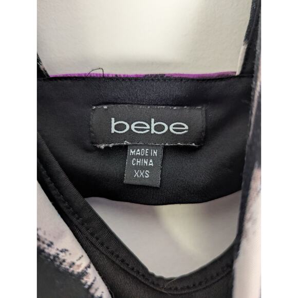 Bebe Dress Womens XXS Y2K Bodycon Mini Party HOCO Stretchy Clubwear Mesh Cut Out - Picture 3 of 12